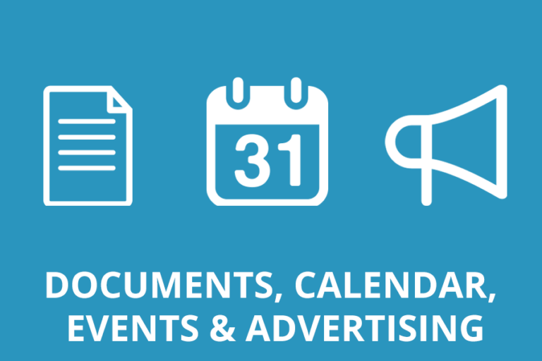 Documents, Calendar, Events & Advertising